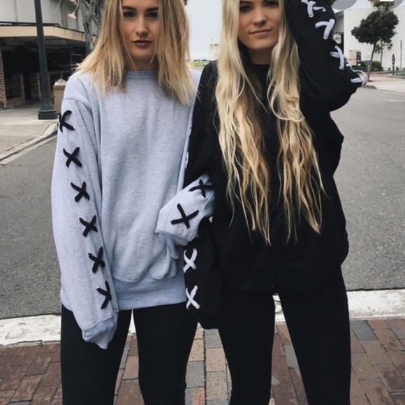 LF Sweaters - New! LF/Emma &Sam sweatshirt w/ tie up sleeve NWT